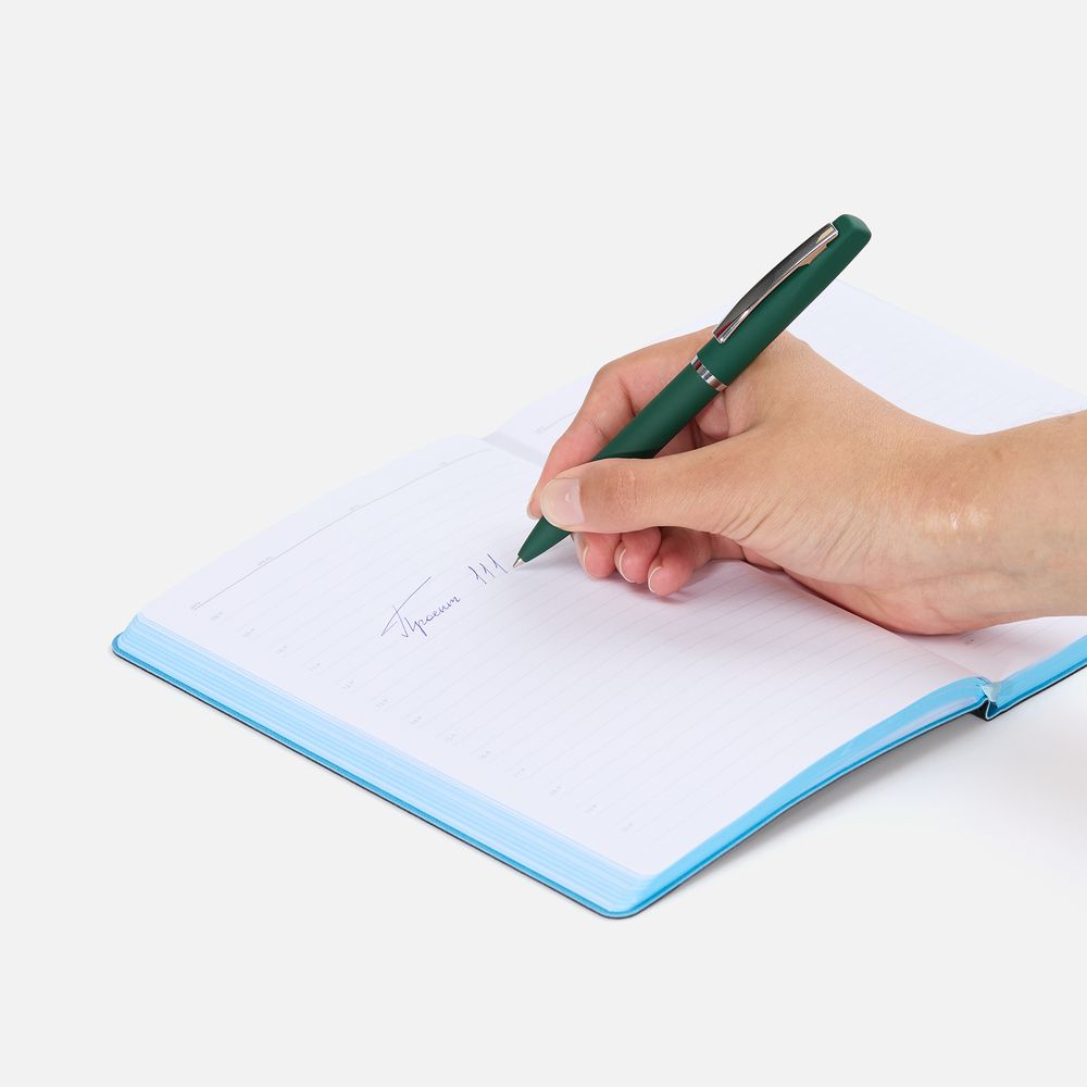 Ручка шариковая Bolt Soft Touch, зеленая-2