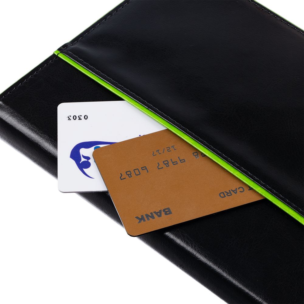 Ежедневник Alanis, недатированный, черный с зеленым-2