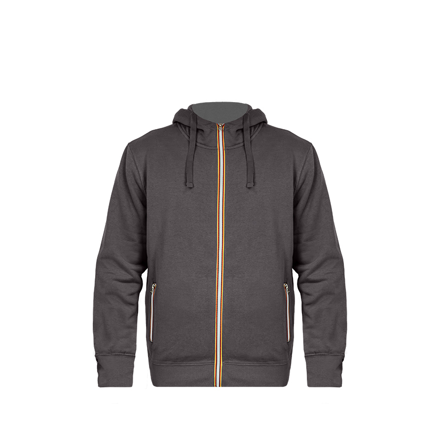 Толстовка худи на молнии с начесом LAS VEGAS MAN 280, темно-серый-4