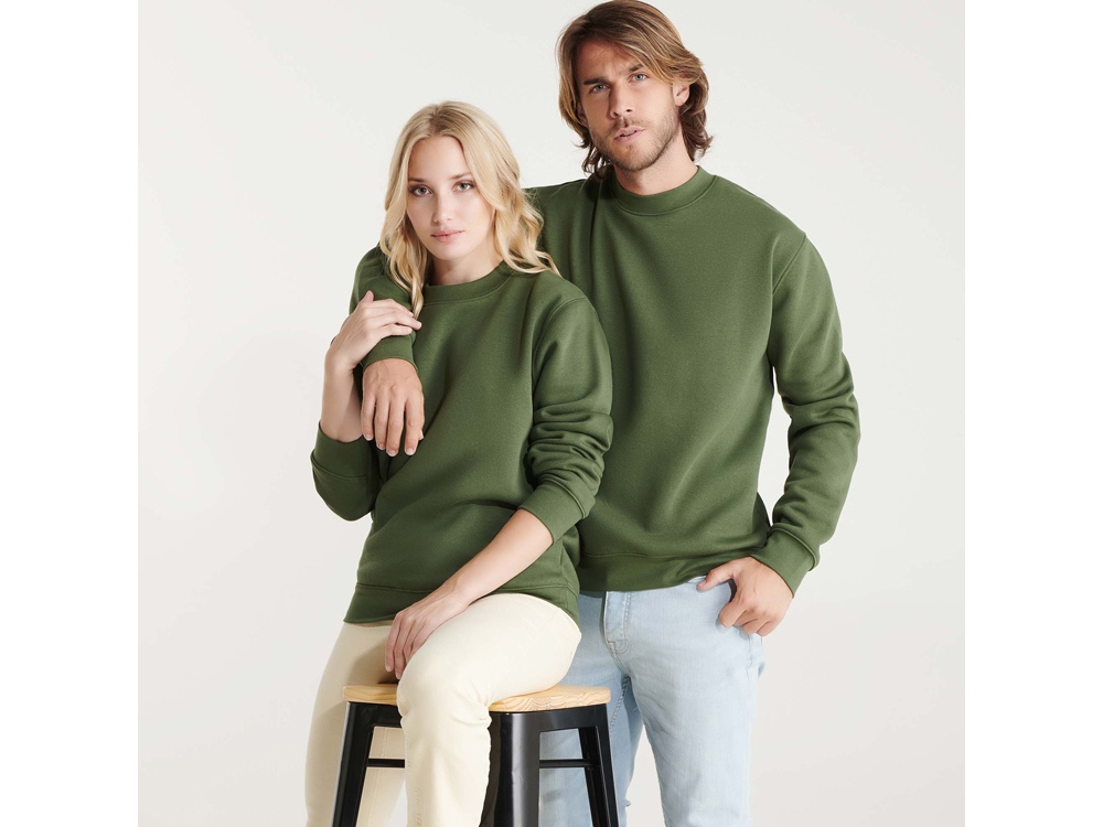 Свитшот с начесом Clasica унисекс, хаки-5