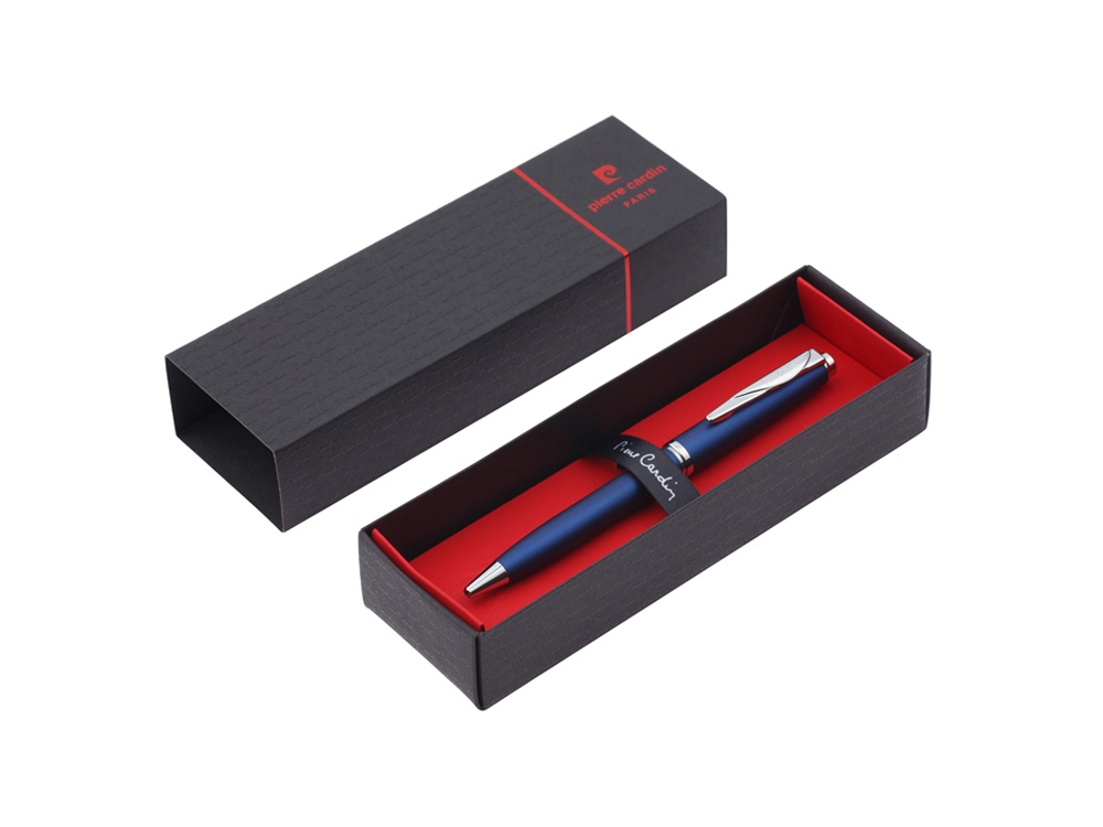 Ручка шариковая Pierre Cardin GAMME Classic с поворотным механизмом, синий матовый/серебро-4