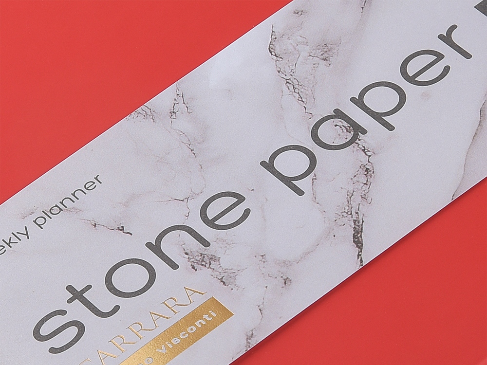 Еженедельник с каменной бумагой А5+ Carrara, красный-6