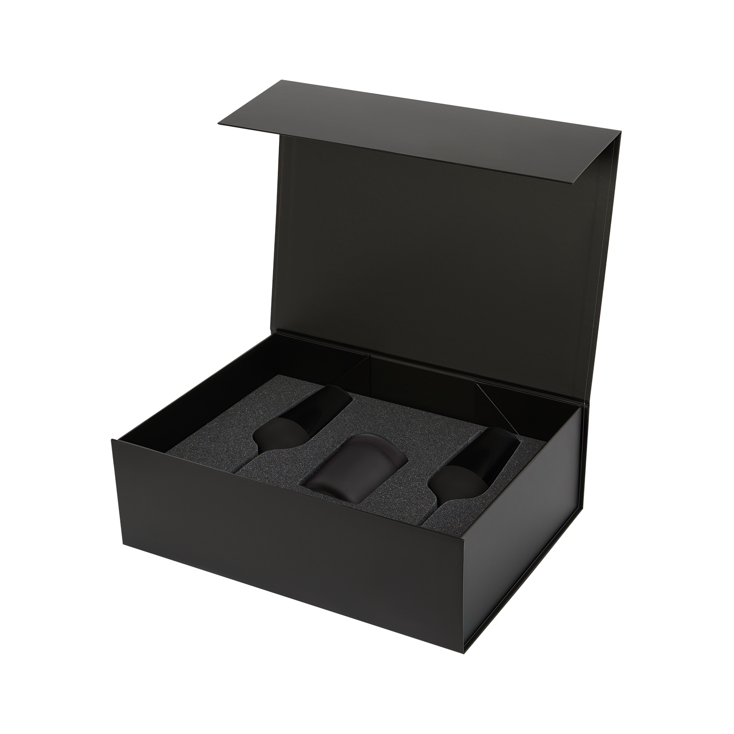 Подарочный набор свеча Enigma + 2 бокала для шампанского Black Edition в черной коробке-2