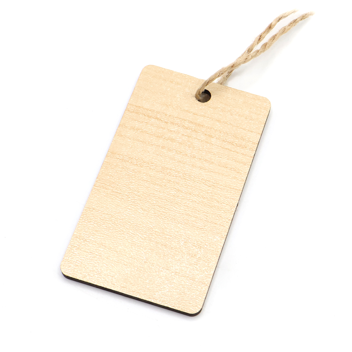 Бирка из ламинированного ХДФ на верёвке, Прямоугольная-0