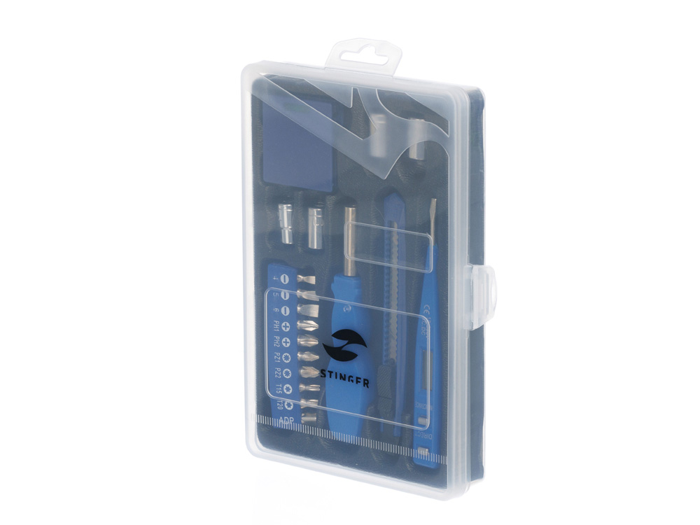 Набор инструментов Stinger, 18 инструментов, в пластиковом кейсе, 215x130x30 мм, белый-5