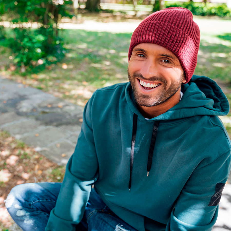 Шапка ANDY с отворотом, бордовый-3