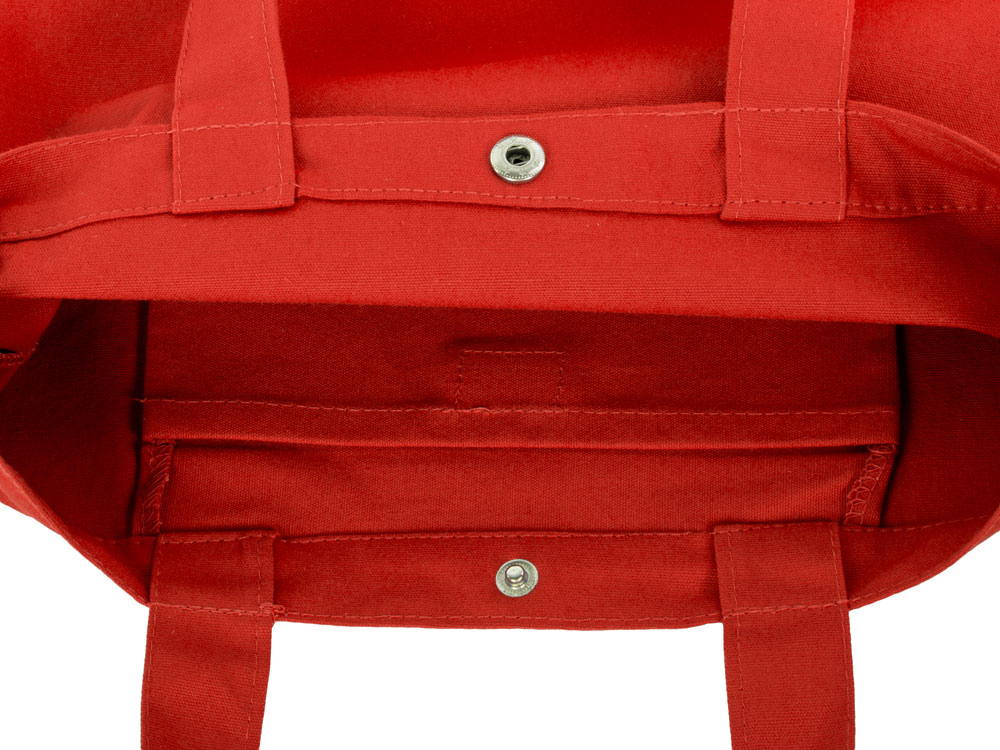 Сумка Helfer из хлопка на кнопке с регулирующейся лямкой, красный-5