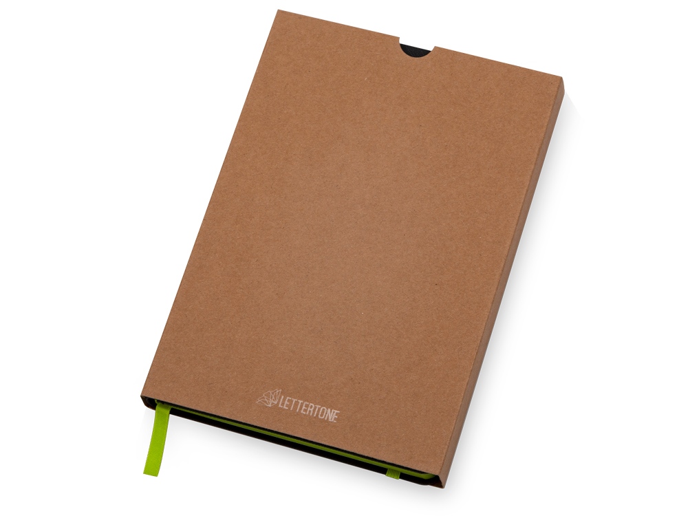 Бизнес блокнот Bossy с цветным срезом, твердая обложка, 128 листов, черный и зеленое яблоко-8