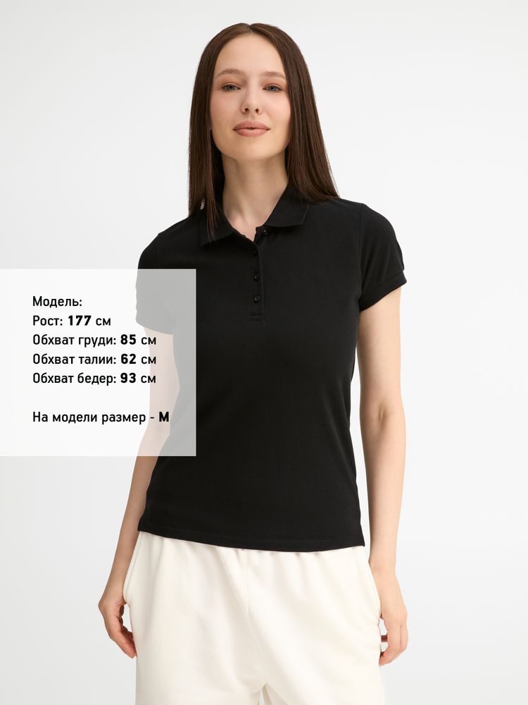 Рубашка поло женская People 210, черная-3