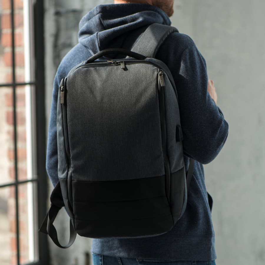 Рюкзак GRAN c RFID защитой, темно-серый, черный-7