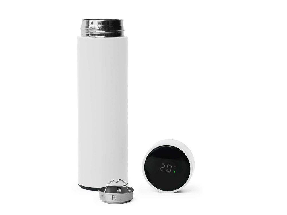 Термос FAMILY MARK LED, soft touch (Белый)-2