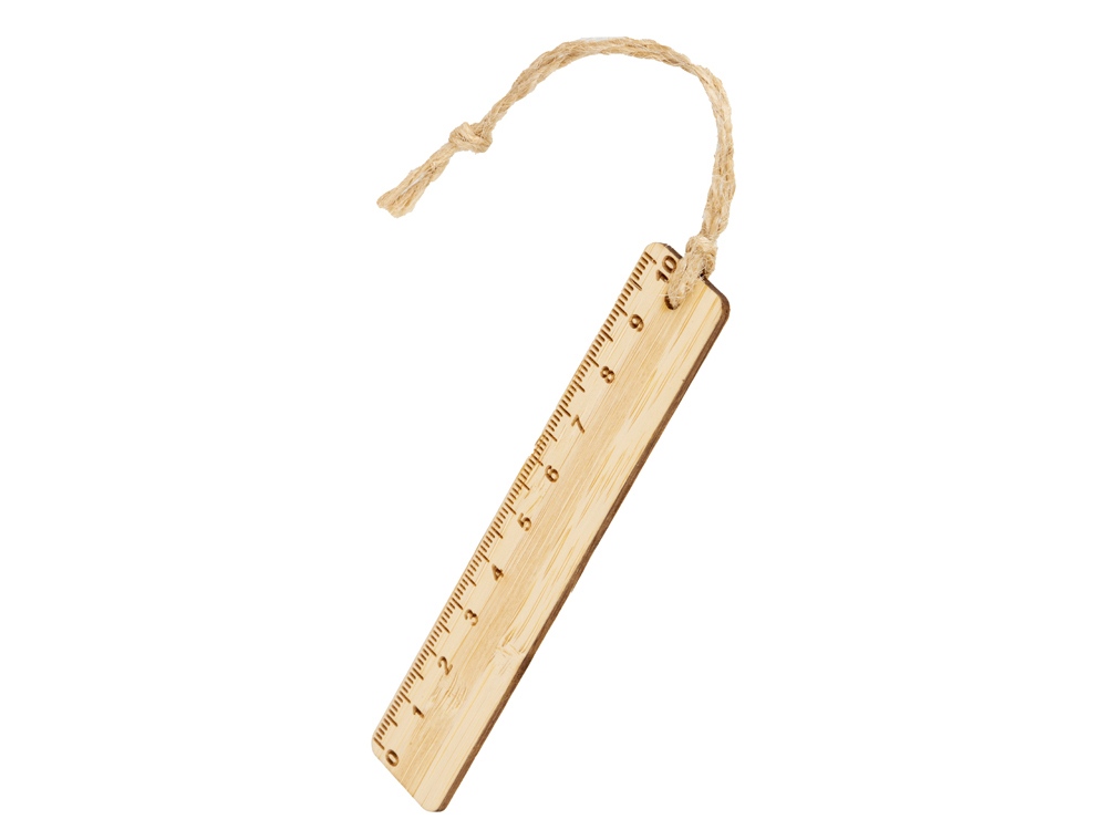 Закладка с линейкой из бамбука Bookmark, натуральный-0