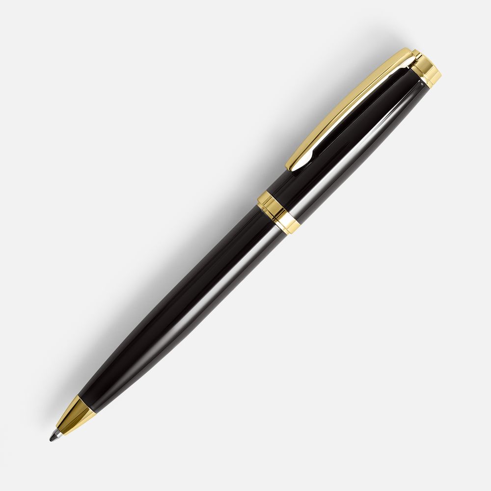 Ручка шариковая Letra Gold, глянцевая, черная-0