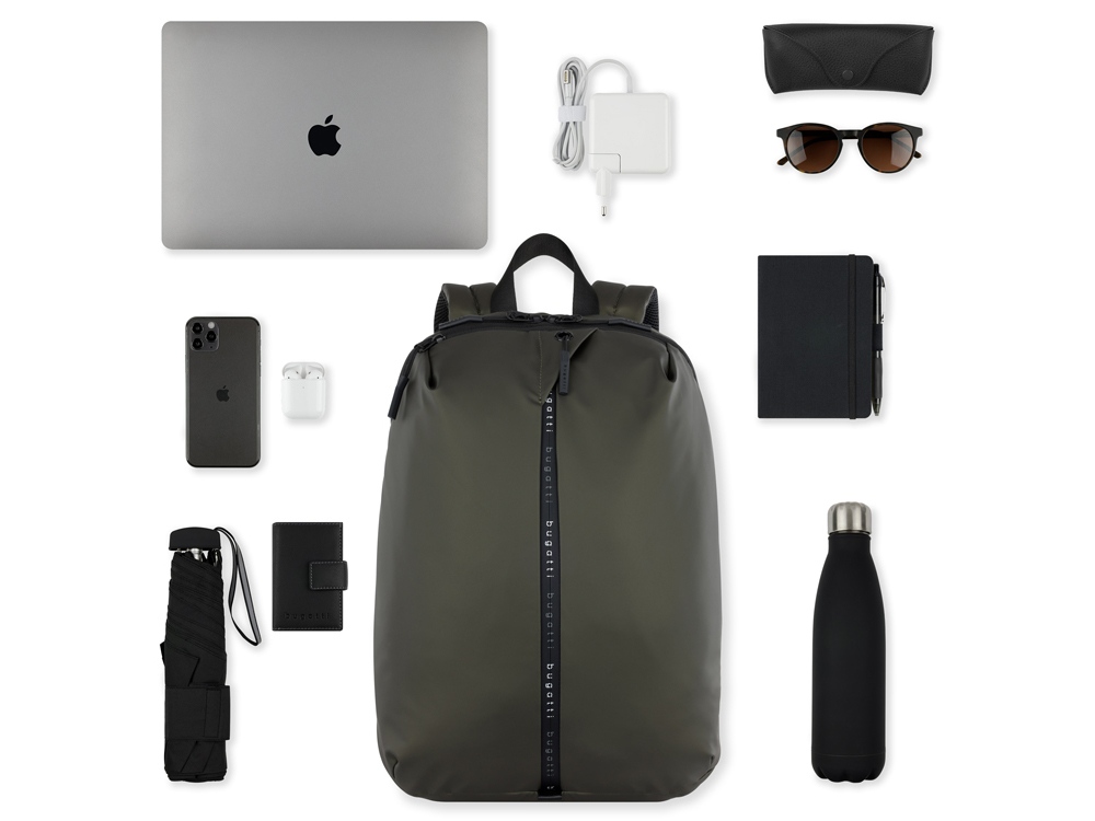 Рюкзак BUGATTI Blanc 15'', оливковый, тарпаулин/полиэстер, 32х15,5х45 см-5