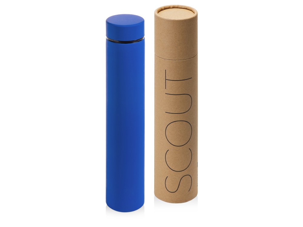 Термос Scout софт-тач, тубус, синий-0