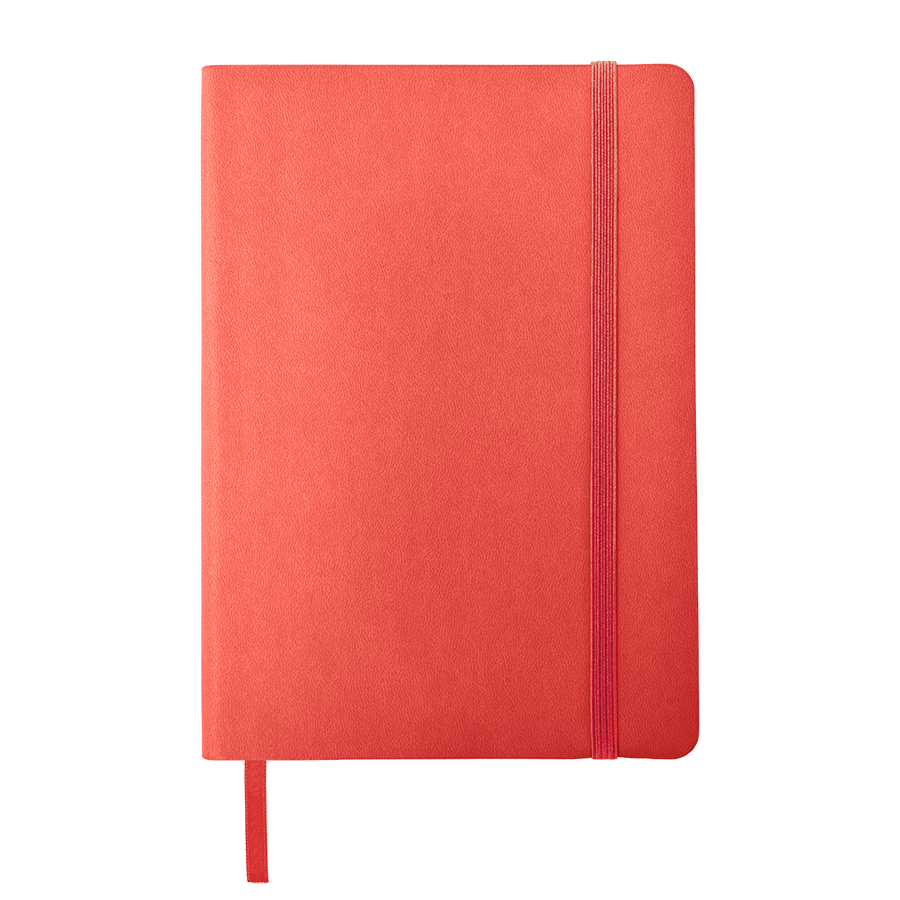 Бизнес-блокнот "RILY", формат А5,  красный, блок в точку, ярко-красный-1