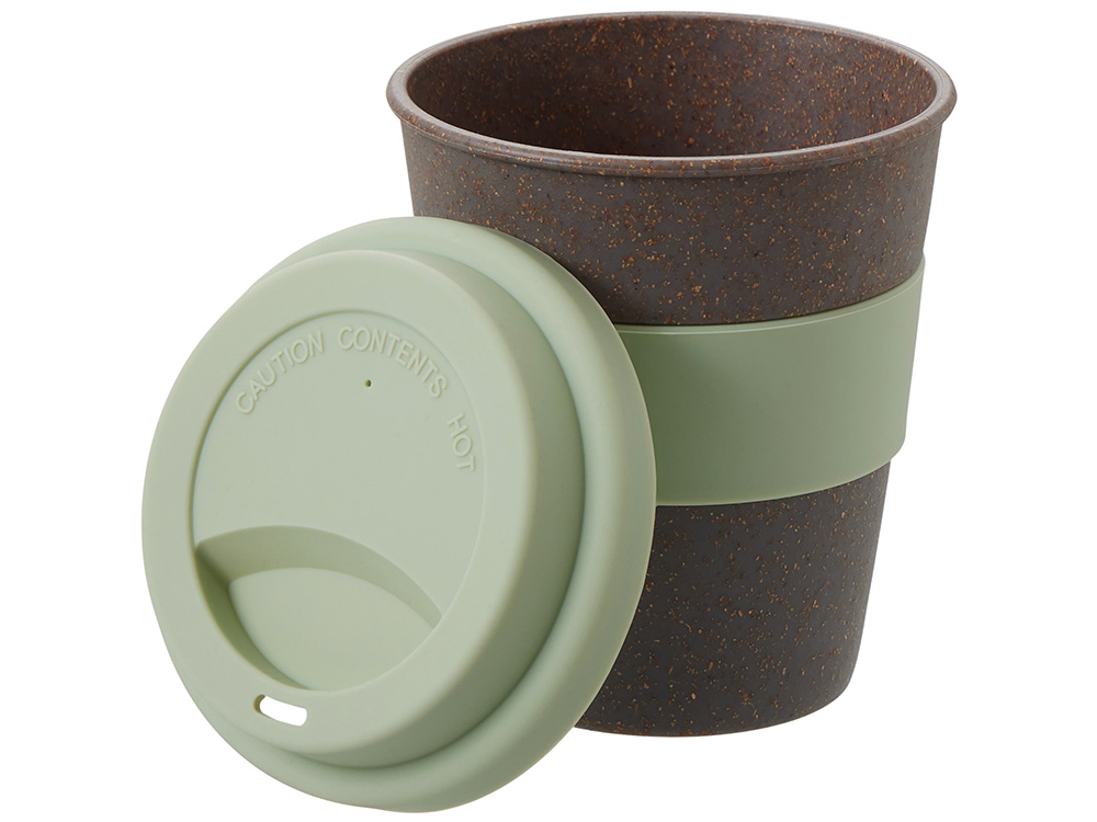 Стакан с силиконовой крышкой Cafe, olive-2