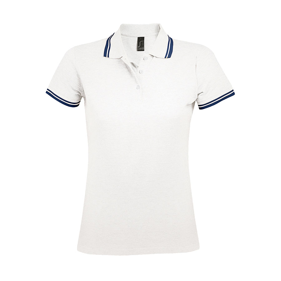 Поло женское PASADENA WOMEN 200, белый, темно-синий-0