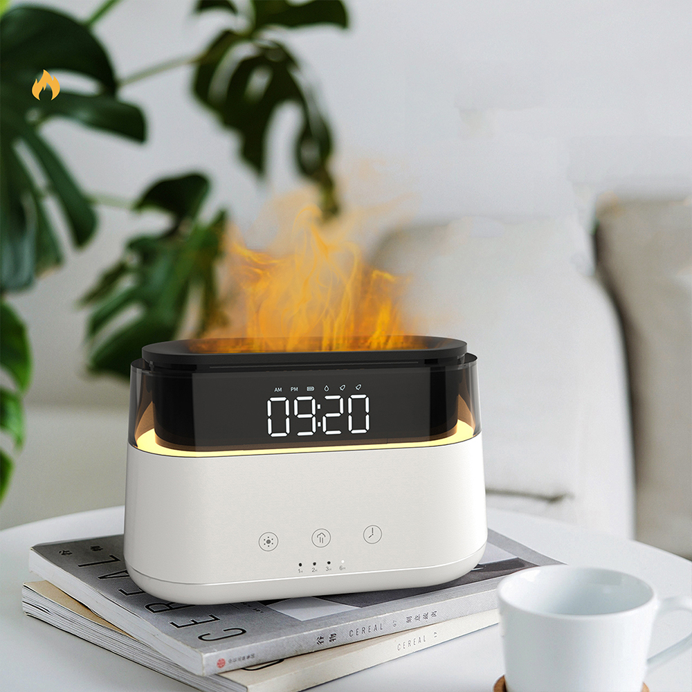 Светодиодный USB увлажнитель-ароматизатор Brava с часами с подсветкой, Белый-1