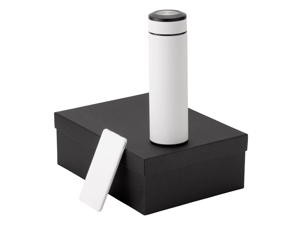 Подарочный набор с термосом и повербанком С1, белый-0