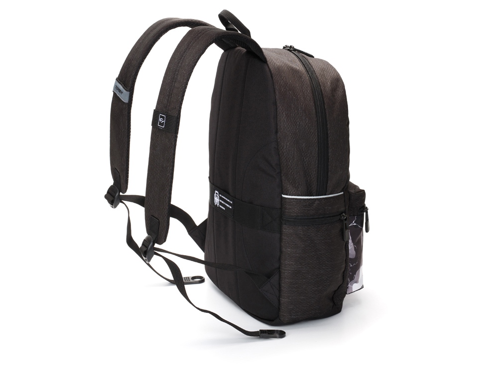 Рюкзак TORBER GRAFFI, серый с карманом черно-белого цвета, полиэстер, 44 х 31 х 18 см-2