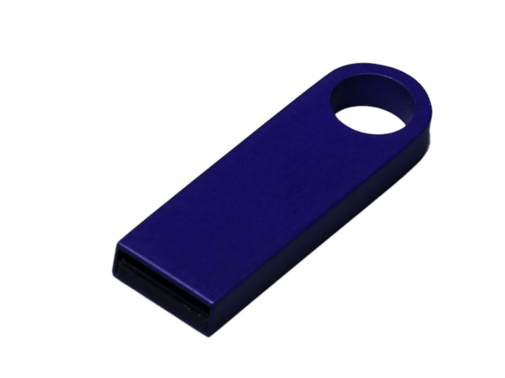 USB 2.0-флешка на 8 Гб с мини чипом и круглым отверстием, синий-0