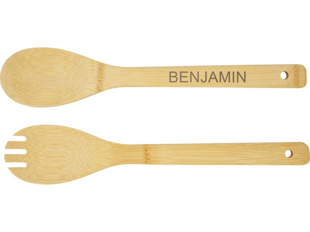 Argulls, бамбуковая салатница и приборы, natural-4