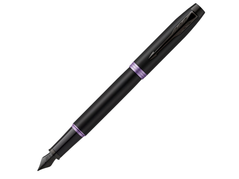Перьевая ручка Parker IM Vibrant Rings Flame Amethyst Purple, стержень:F, цвет чернил: blue, в подарочной упаковке.-0