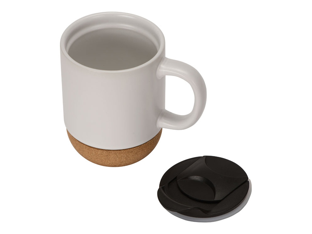 Кружка Denpasar с пробковым дном и крышкой, цветная с двух сторон, белый-3