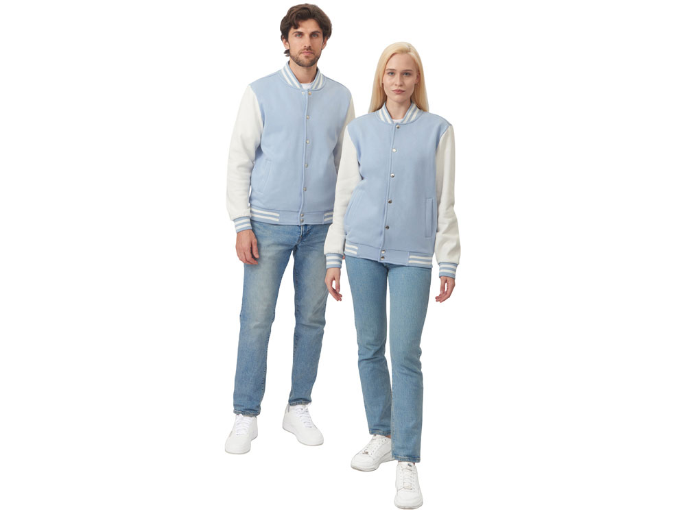 Бомбер Oxford, небесно-голубой/молочный, унисекс-8