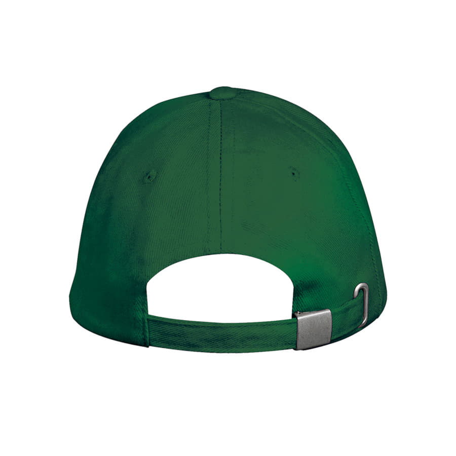 Бейсболка LONG BEACH, 5 клиньев, металлическая застежка, темно-зелёный-3