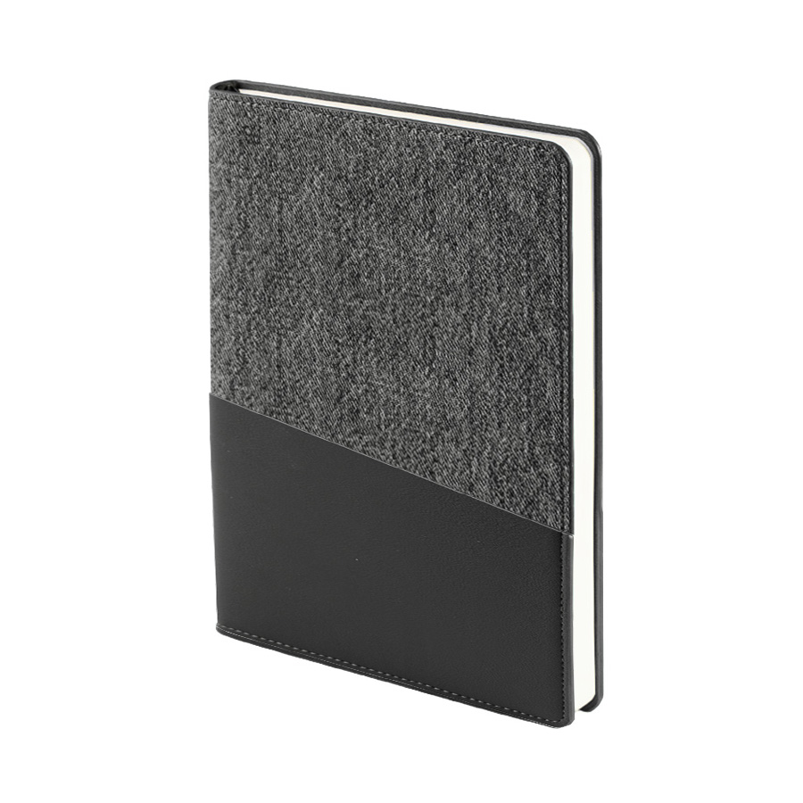 Ежедневник недатированный DENIM, серый, формат А5, блок в линейку, серый-0