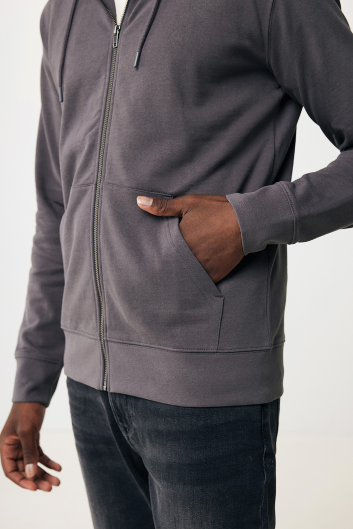 Худи на молнии Iqoniq Abisko из переработанного хлопка, унисекс, 340 г/м²-9