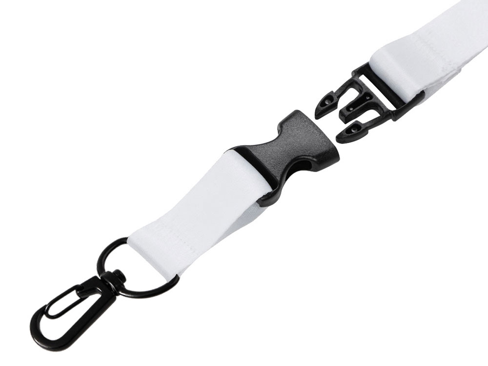 Ланъярд 2 см под сублимацию с карабином и межуровневым замком, черный-3