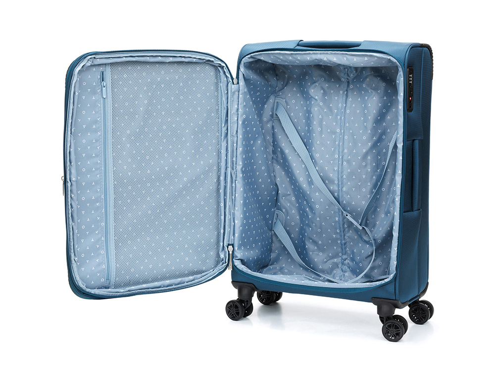 Чемодан TORBER ВИВИ, синий, полиэстер, 44 х 25 х 67 см, 63 л-5
