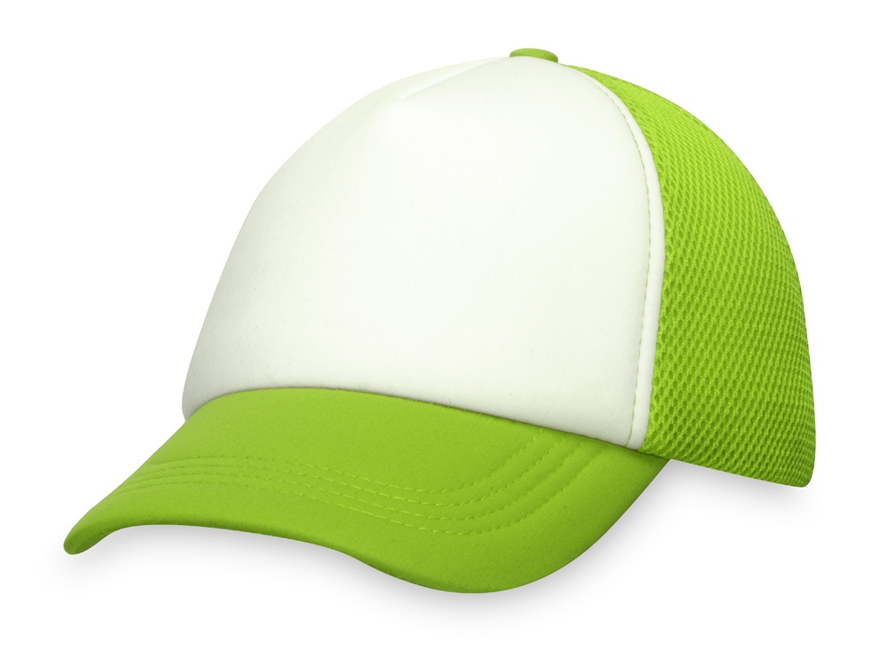 Бейсболка с сеткой Newport, зеленое яблоко/белый-3