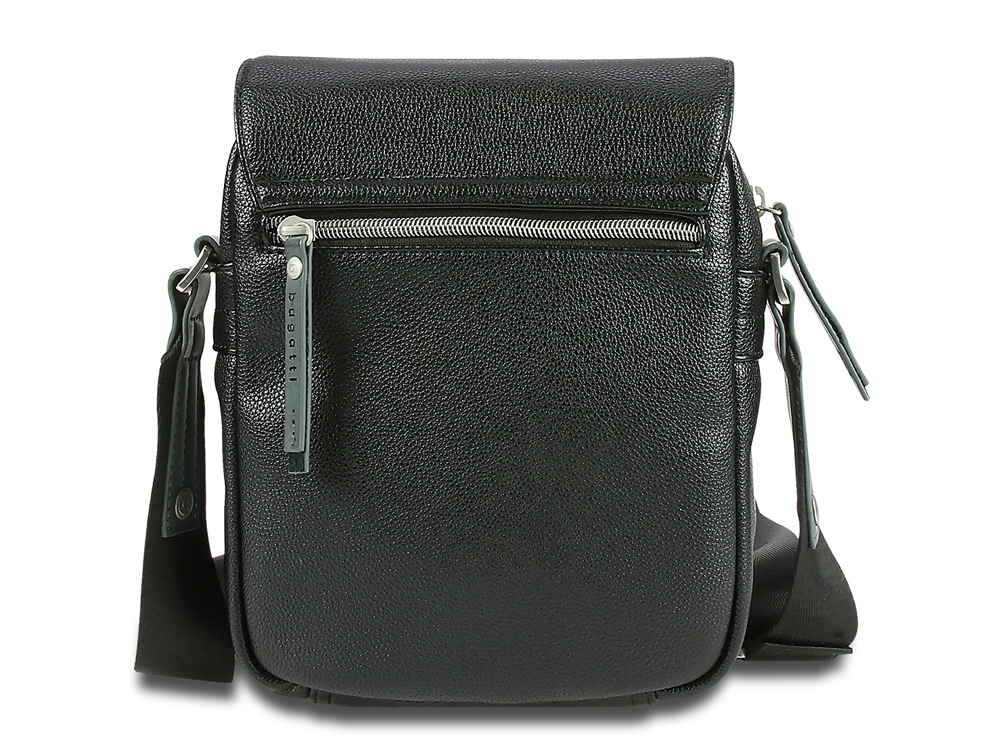 Сумка наплечная BUGATTI Moto D, чёрная, полиуретан, 18х6х25 см, 2 л-4