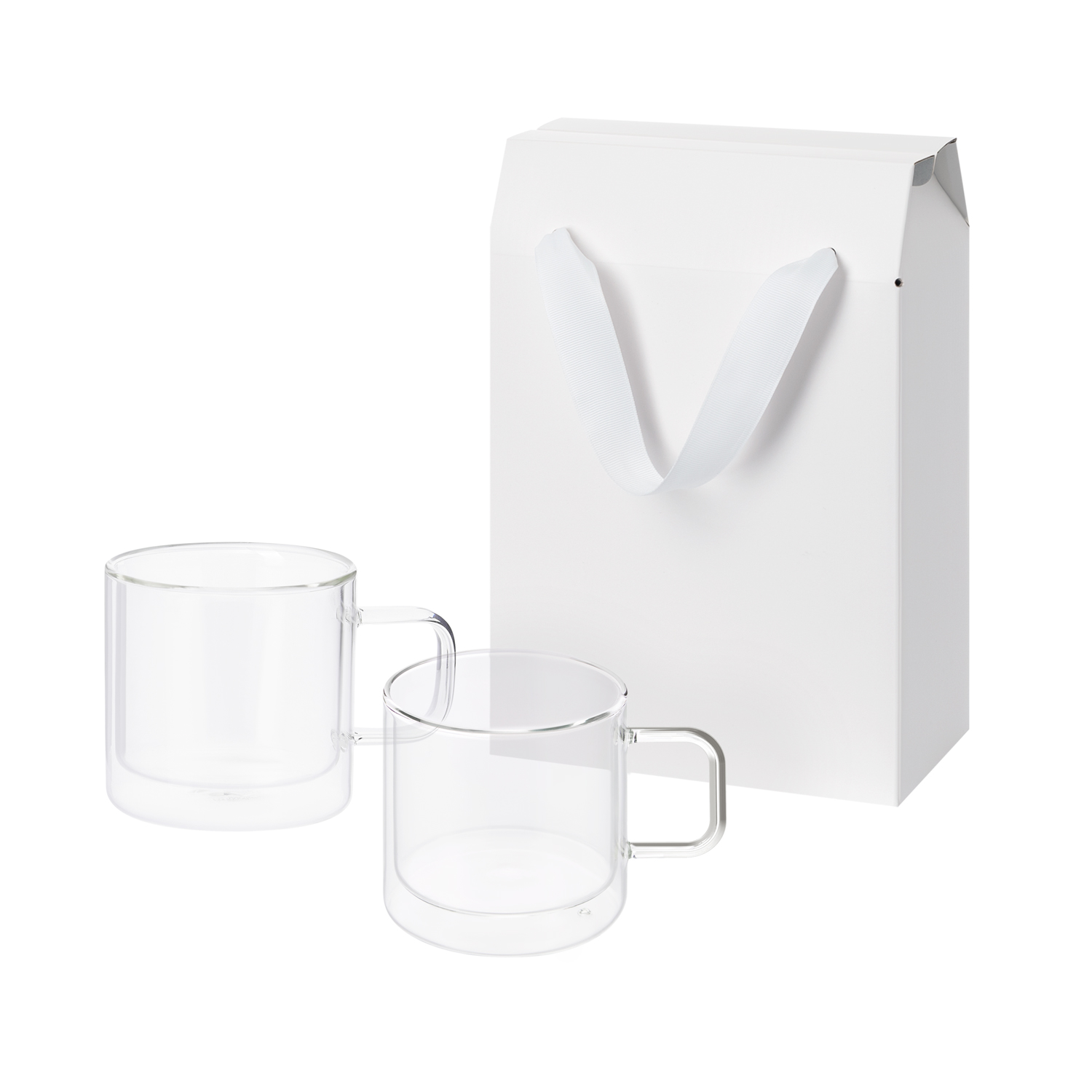 Подарочный набор 2 стеклянные кружки Луна (Luna) в коробке-пакете-0