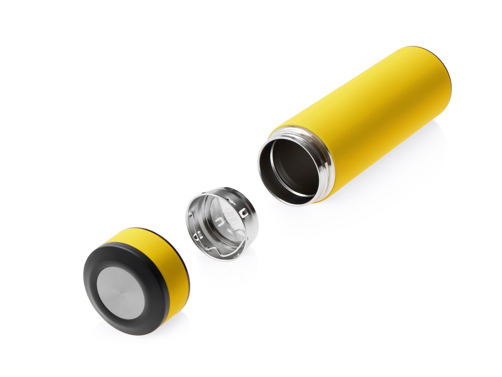 Вакуумный термос Vacuum Flask C1, soft touch, 420мл, желтый-3