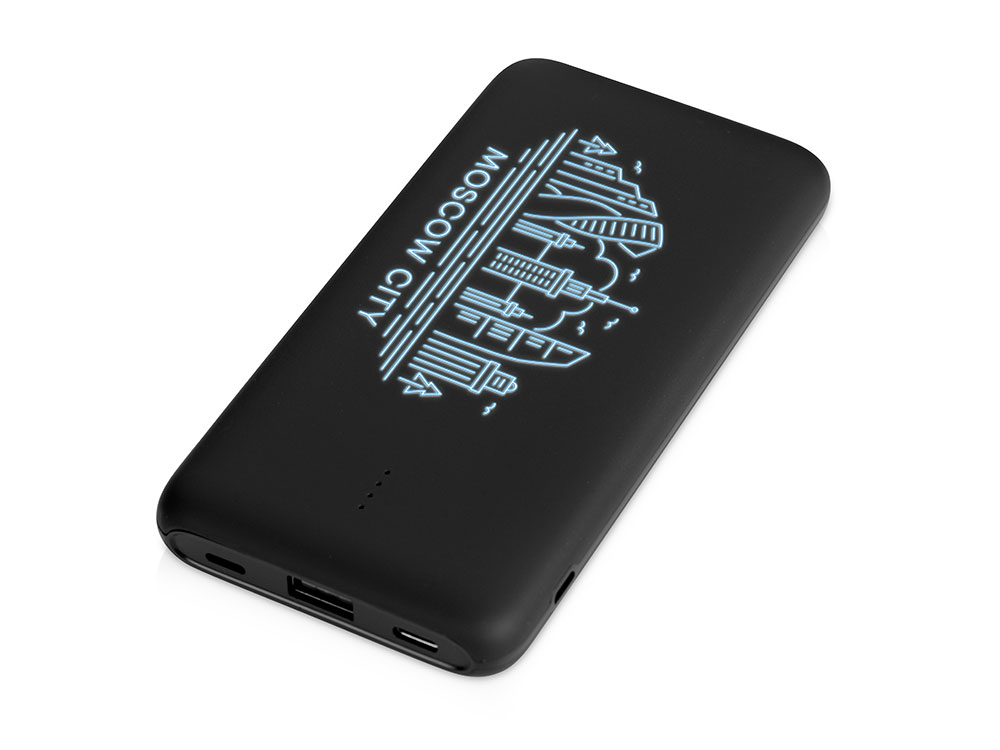 Внешний беспроводной аккумулятор с подсветкой лого Reserve X v.2, 8000 mAh, ярко-черный-0