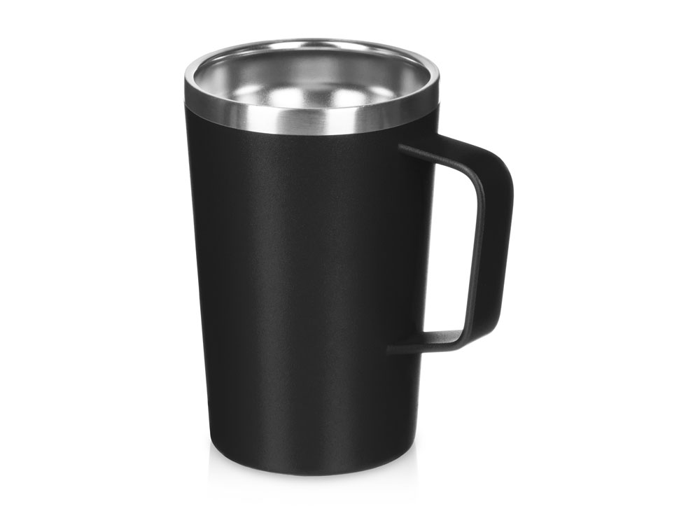 Стальная кружка с двойными стенками и порошковым покрытием Tibet, черный-0