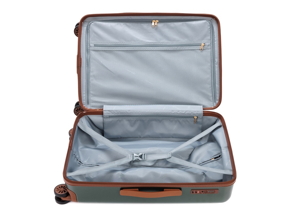 Чемодан BUGATTI Amelia, зеленый, поликарбонат / АБС-пластик, 42х24х67 см, 55 л-1