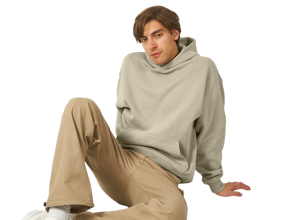 Толстовка с капюшоном оверсайз Berlin унисекс, оливковый-3