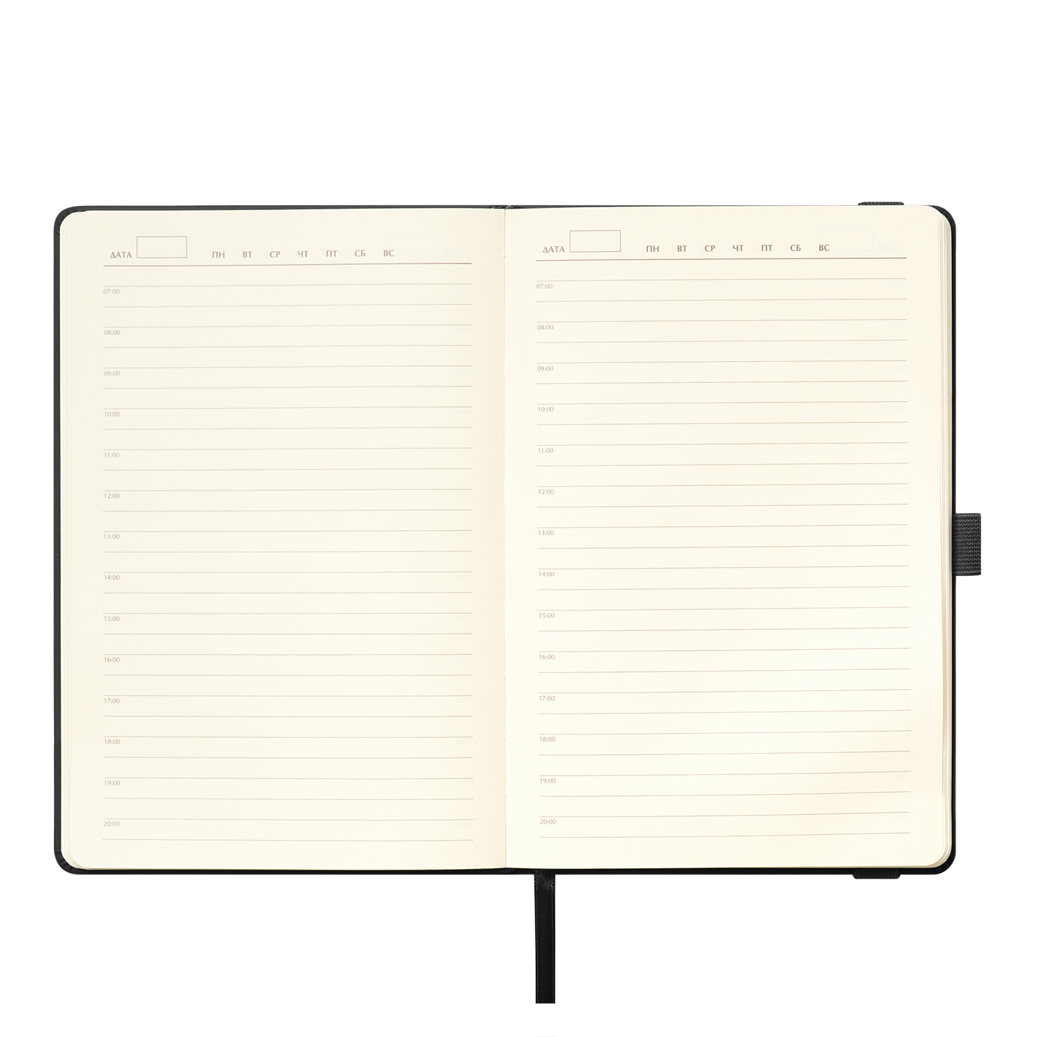 Ежедневник Alpha недатированный, черный/черный-7