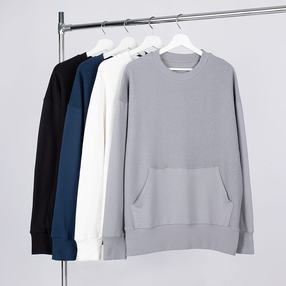 Свитшот оверсайз унисекс Vozduh, светло-серый-2