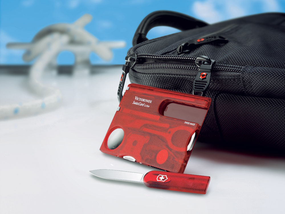 Швейцарская карточка VICTORINOX SwissCard Lite, 13 функций, полупрозрачная красная-4