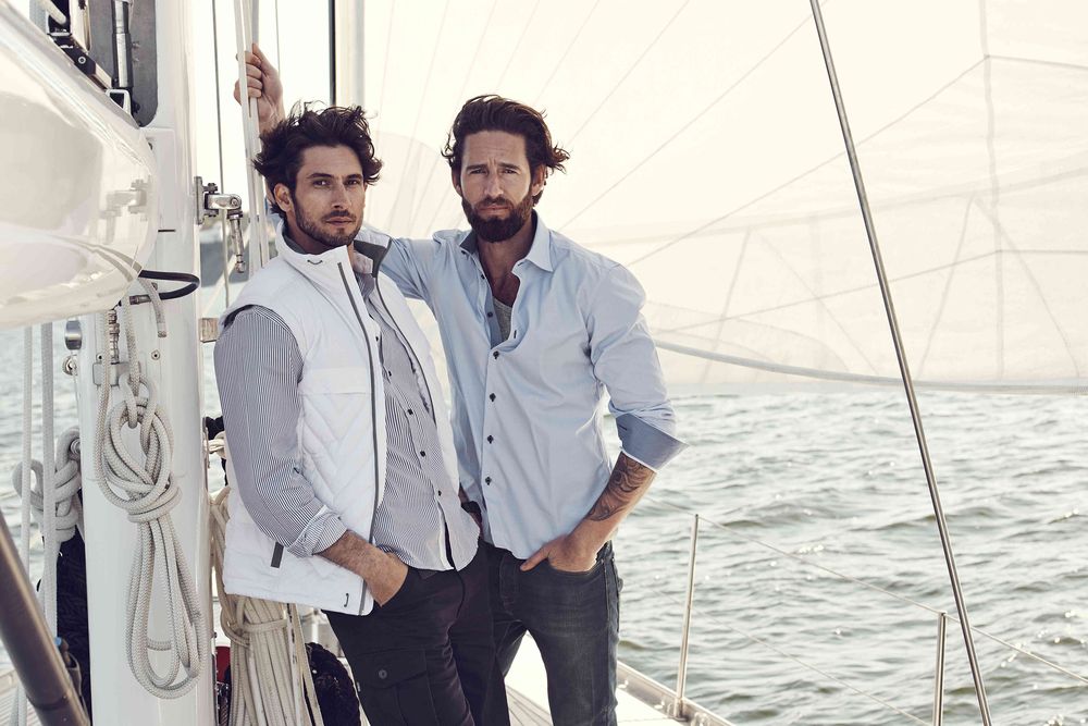 Рубашка мужская в полоску Reno, серая-3