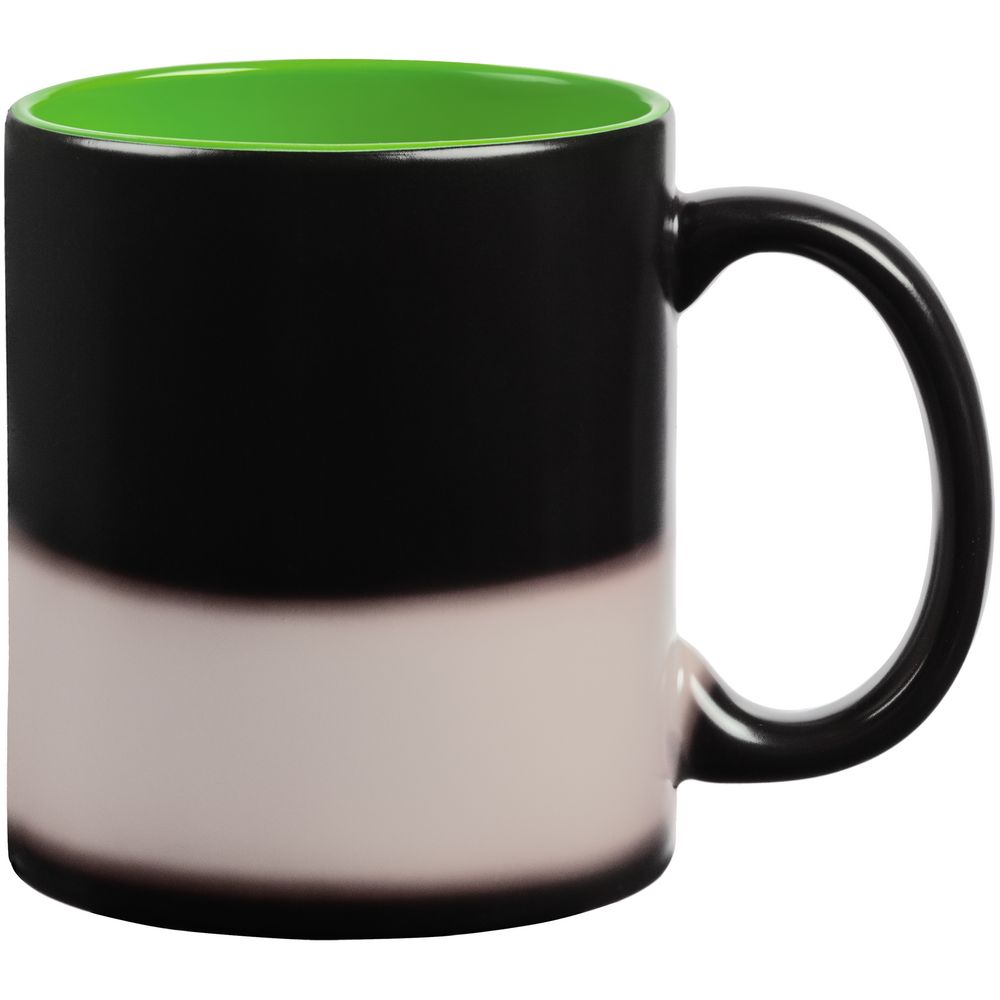 Кружка-хамелеон On Display, матовая, черная с зеленым-1