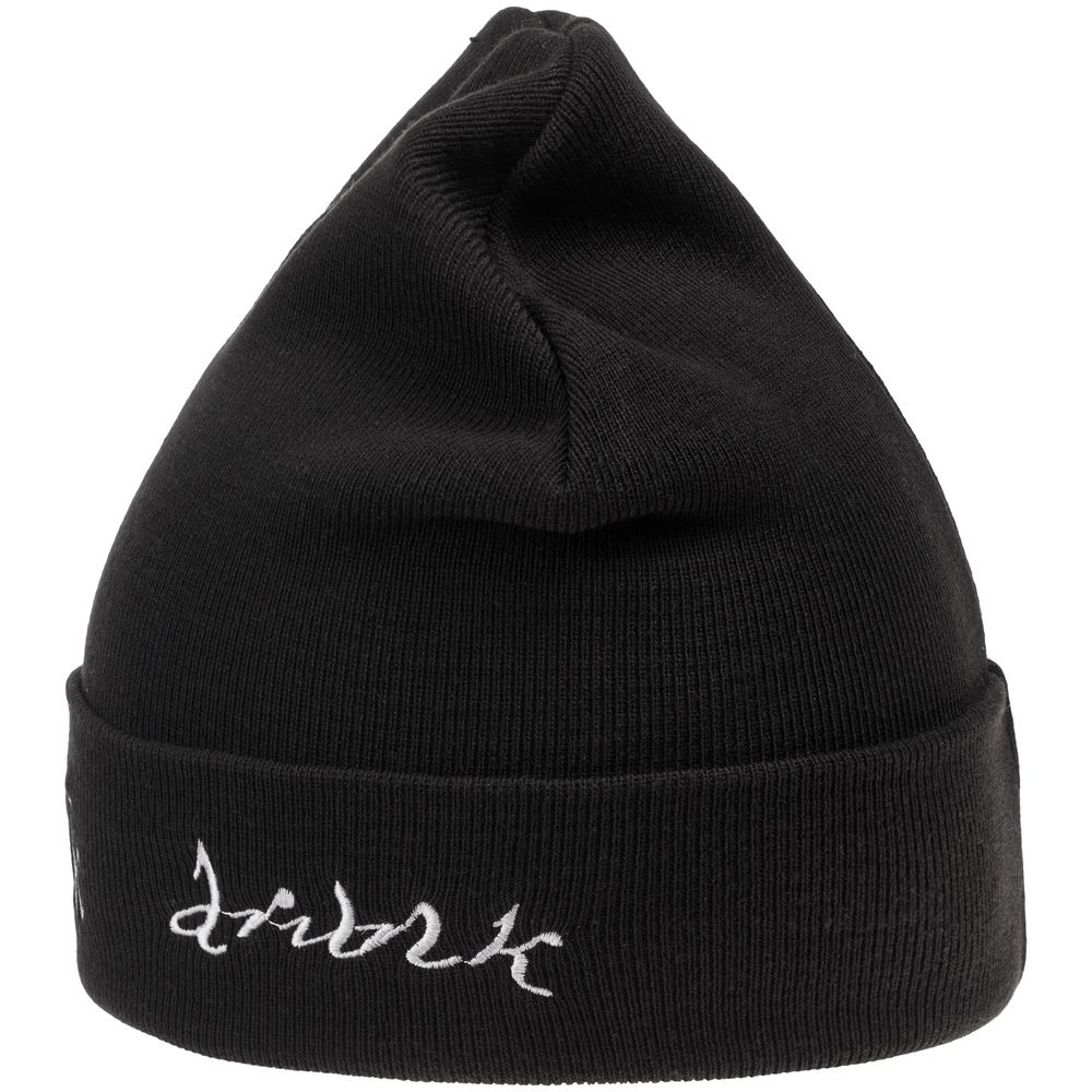 Шапка с вышивкой Drunk, черная-4