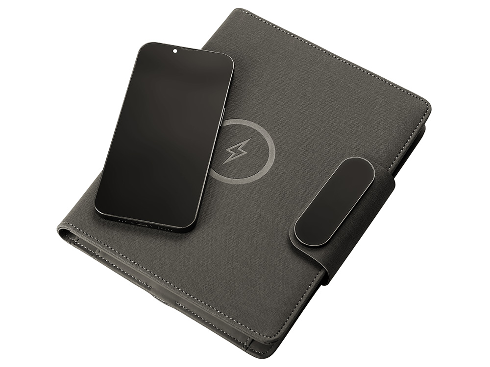 Подарочный набор металлическая ручка и блокнот А5 Twilight  со светящимся логотипом и пауэрбэнком-4